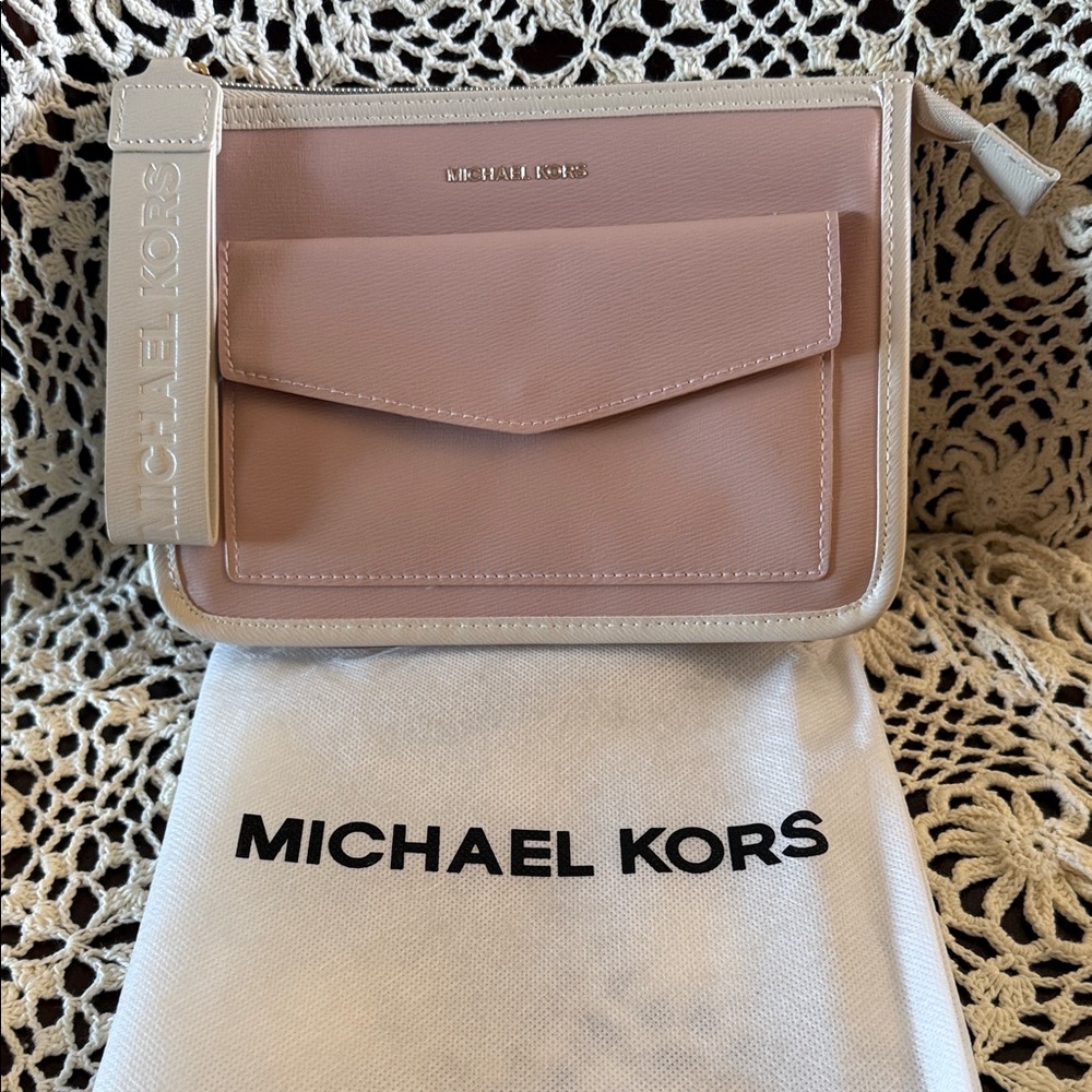 Michael Kors Blush and Ivory Clutch/Wristlet